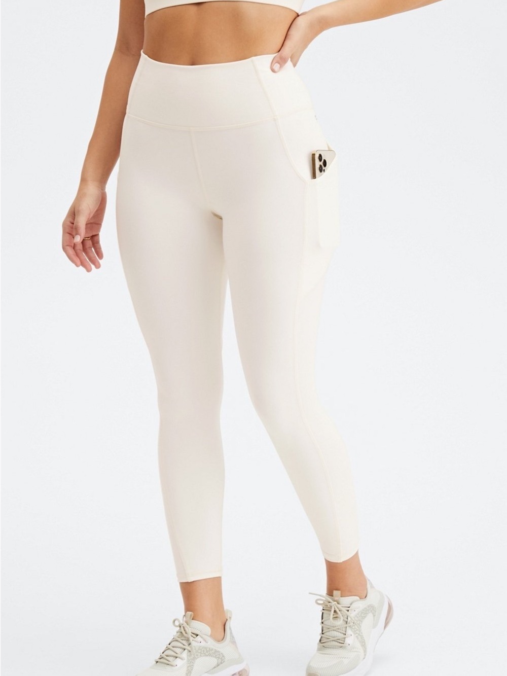 Fabletics Oasis PureLuxe High-Waisted 7/8 Legging Cream - Picture 9 of 9